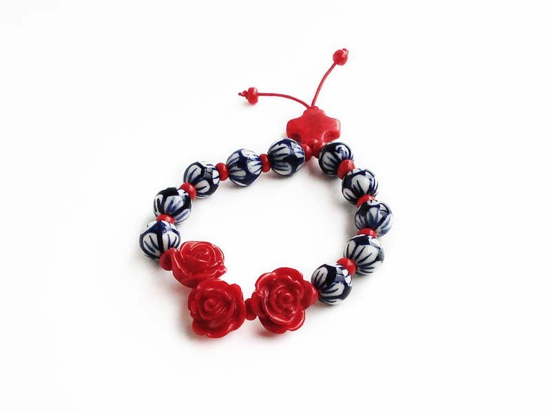 Red Flower Bracelet