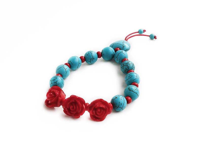 Red Flower Bracelet